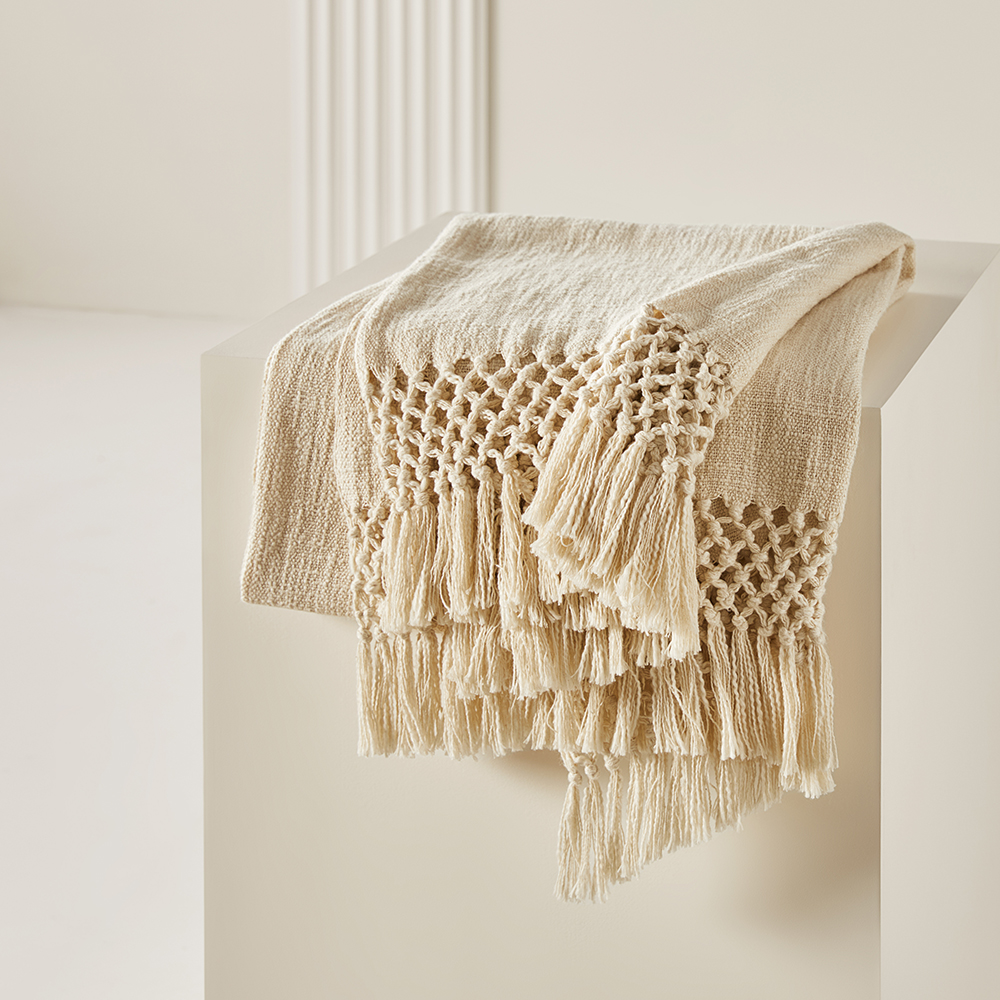 Macrame Natural Knot Throw Adairs