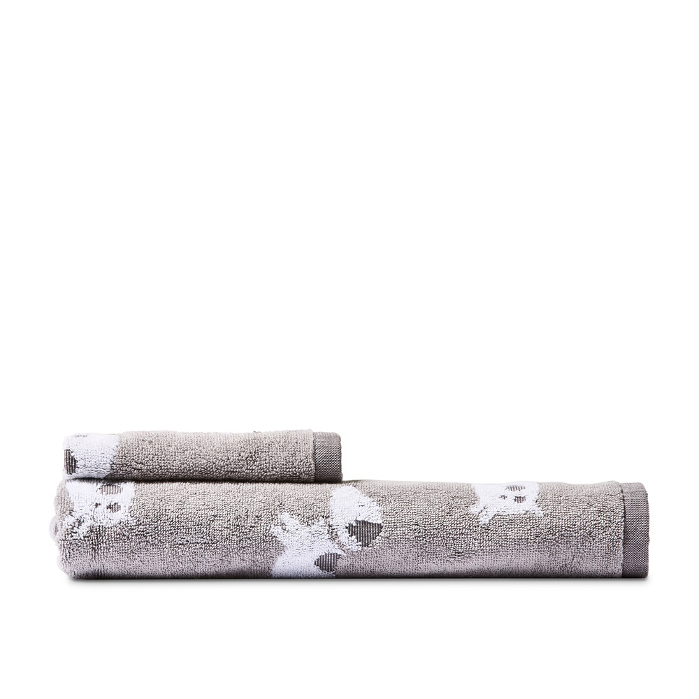 Adairs Kids Playful Puppies Grey Towel Range Adairs