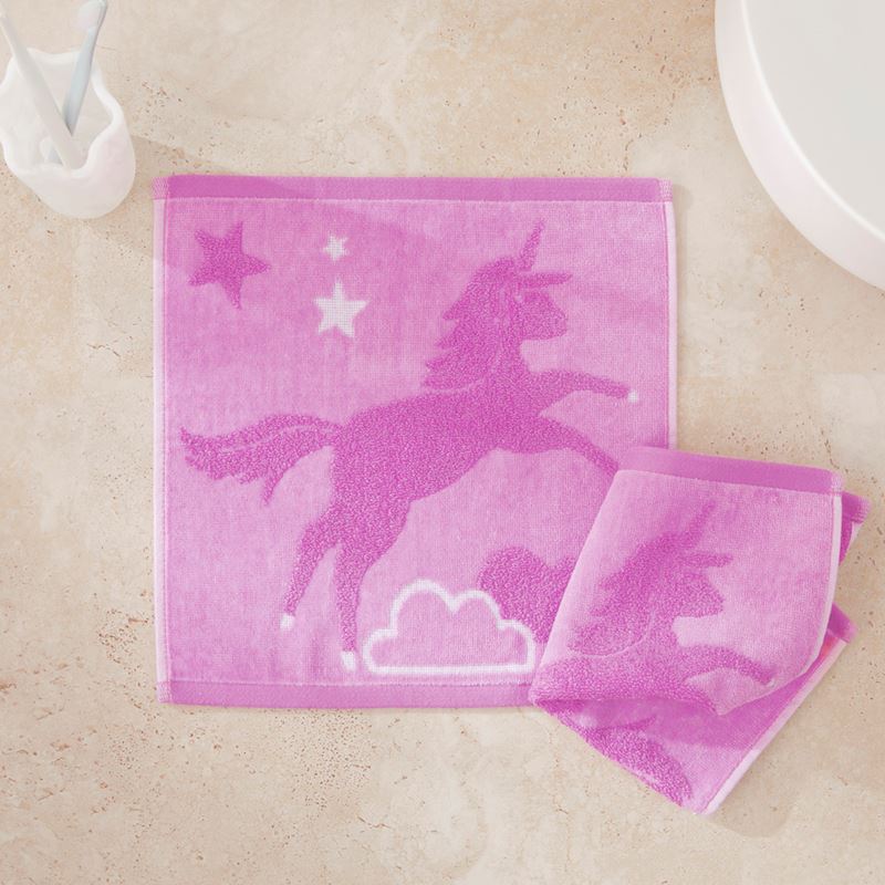 Unicorn Dreams Lilac Face Washers Pack of 2