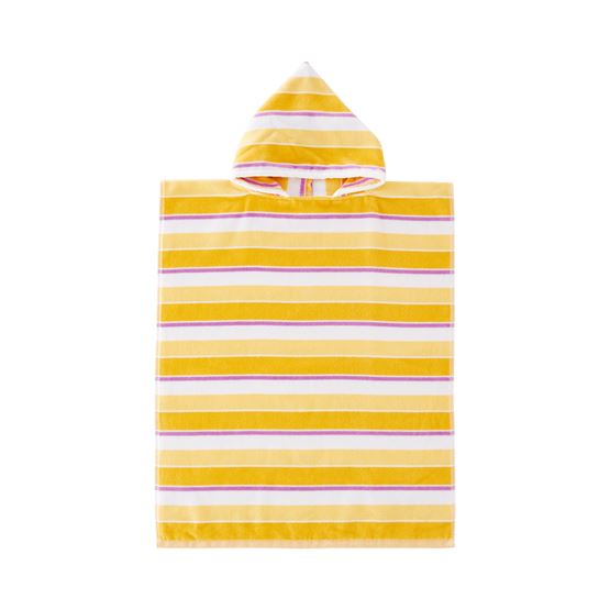 Velour Kids Mini Me Ocean Stripe Lemon Hooded Beach Towel