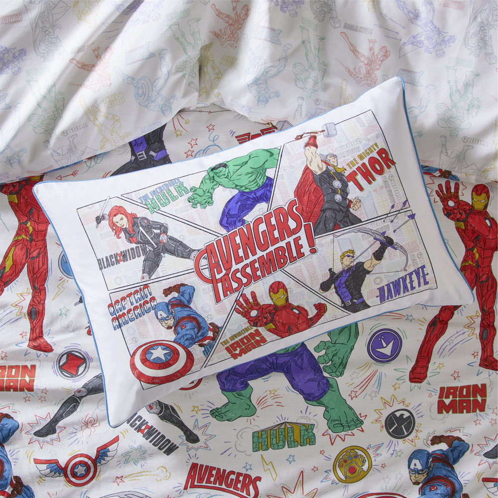 Marvel Avengers Assemble White Text Pillowcase Adairs