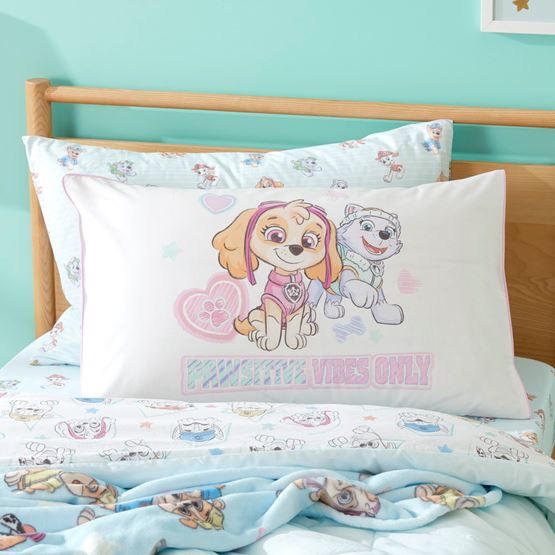 Paw Patrol Pawsitive Vibes Only Kids Text Pillowcase