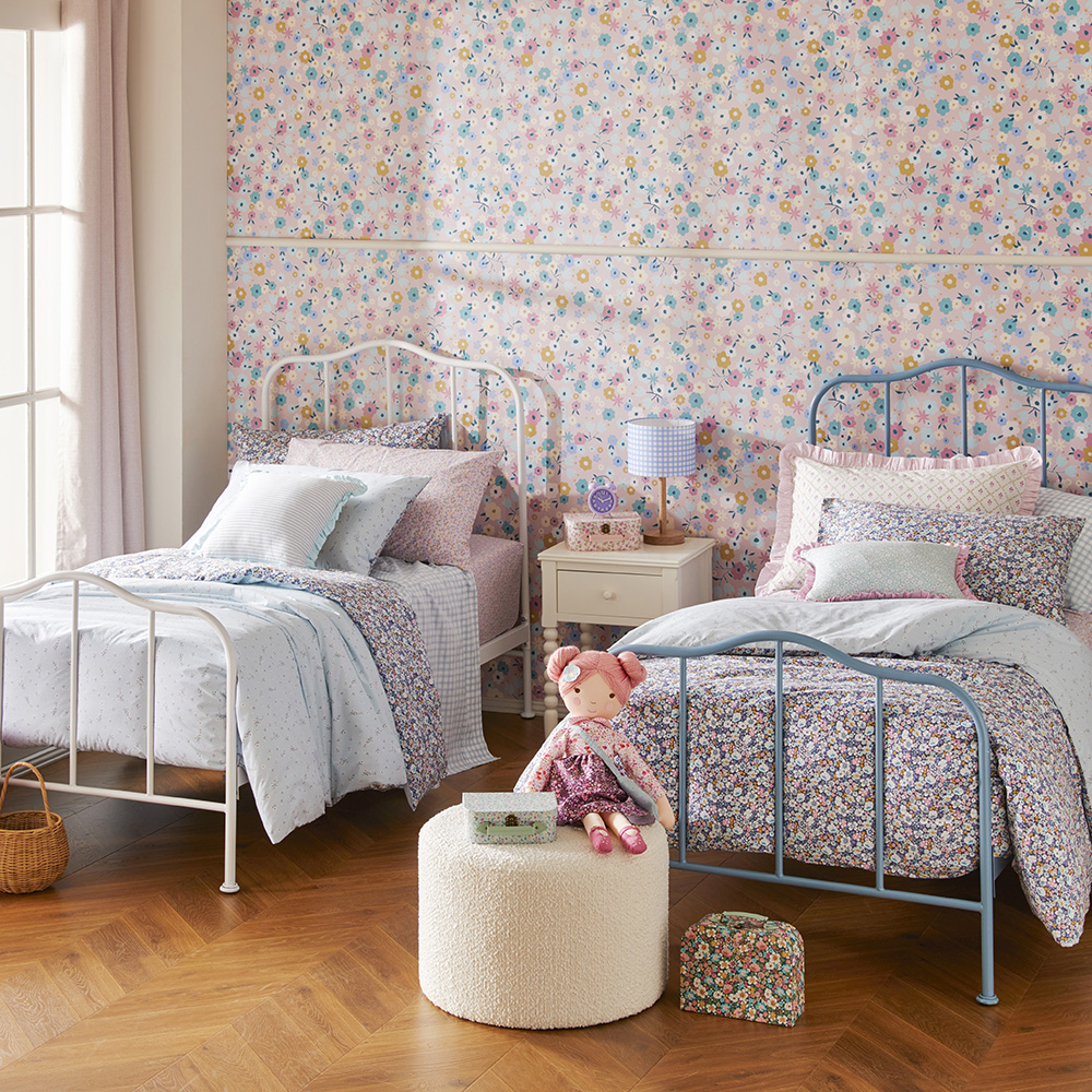 Adairs Kids Heirloom Betsie Blue Navy Floral Quilt Cover Set Adairs