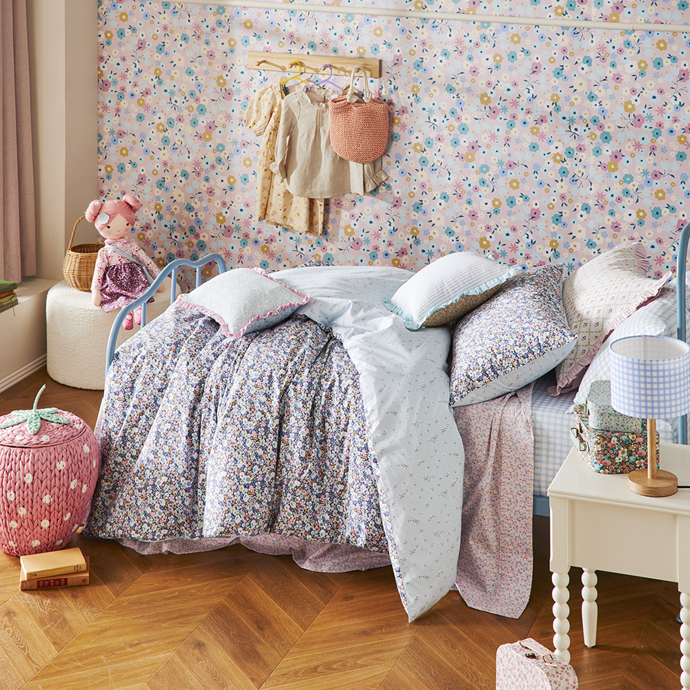 Adairs Kids Heirloom Betsie Blue Navy Floral Quilt Cover Set Adairs