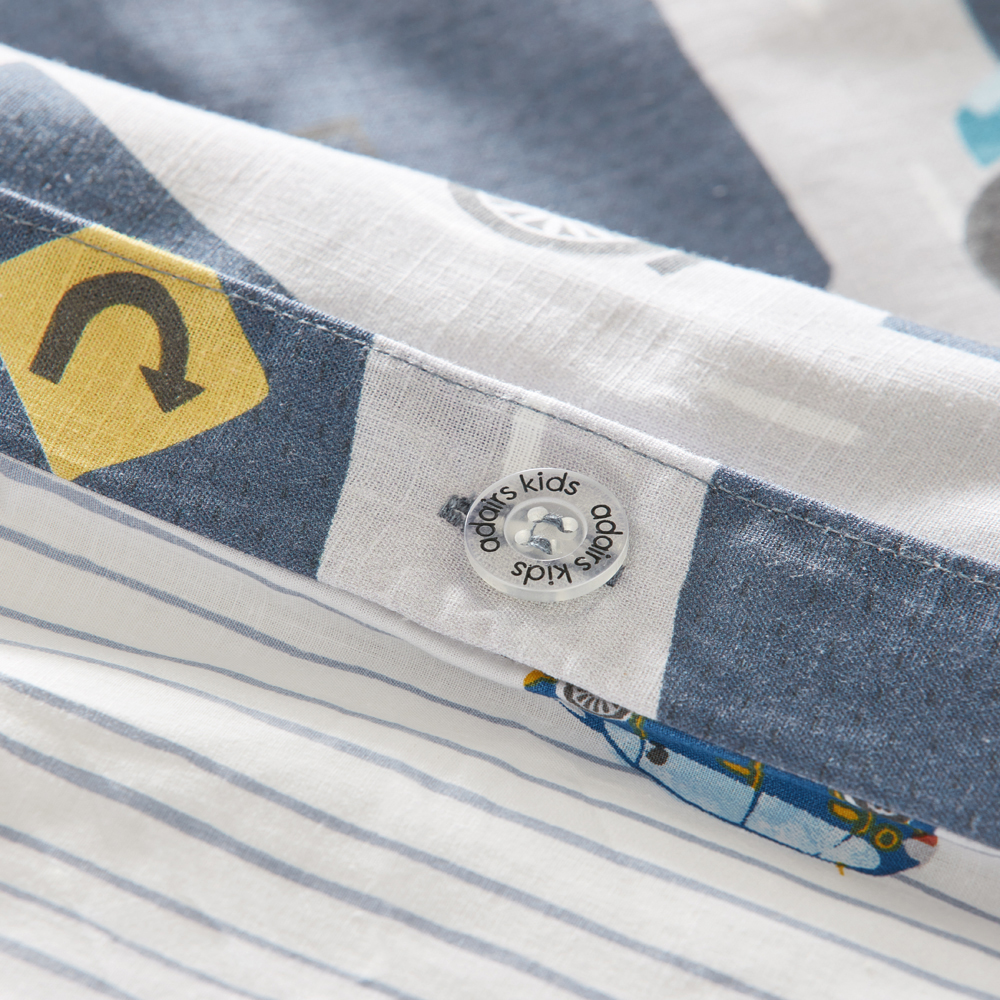 Adairs Kids On the Road Steel Blue Quilt Cover Set Adairs