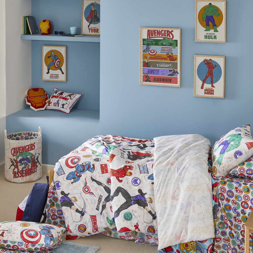 Adairs Kids Marvel Avengers Assemble Natural Marle Quilt Cover Set