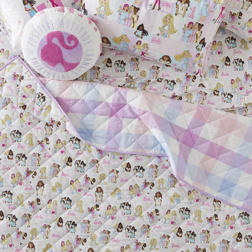 Adairs Kids Mattel Barbie Kind Vibes Coverlet Adairs
