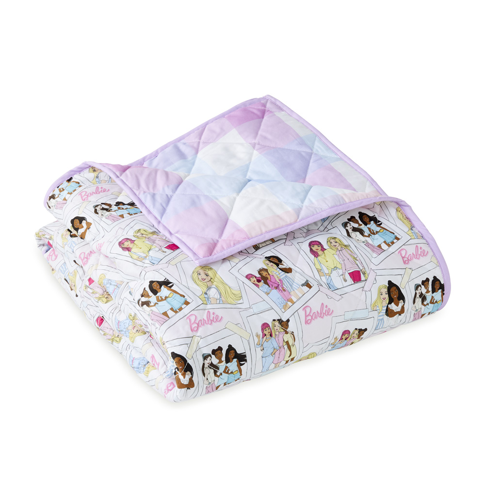 Adairs Kids Mattel Barbie Kind Vibes Coverlet Adairs