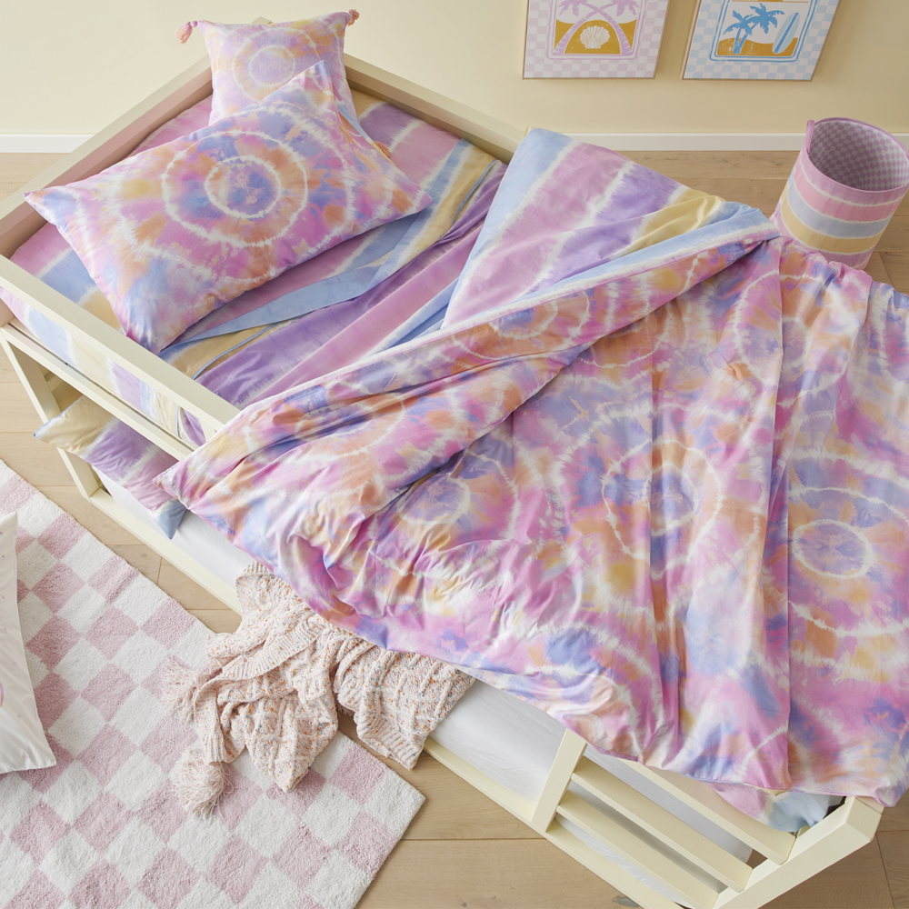 Adairs Kids Zephyr Tie Dye Bubblegum Quilt Cover Set Adairs