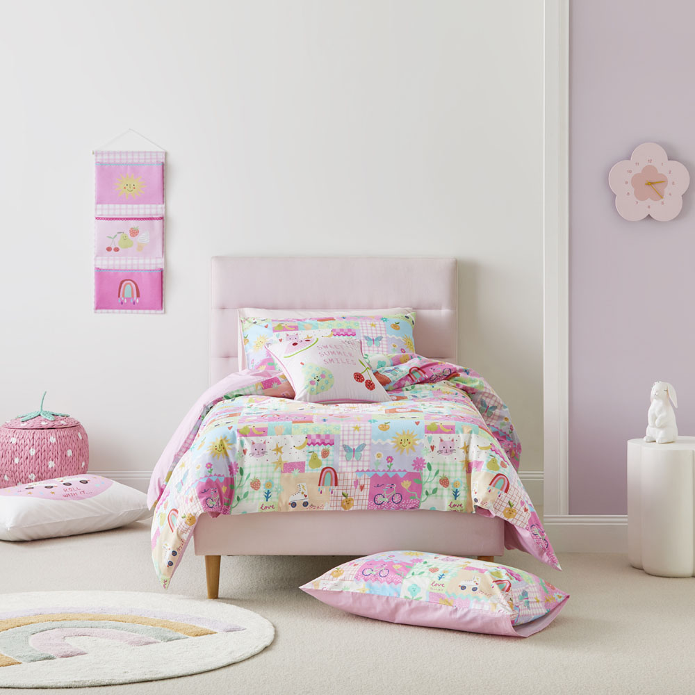Adairs Kids Shine Your Way Pink Quilt Cover Set Adairs