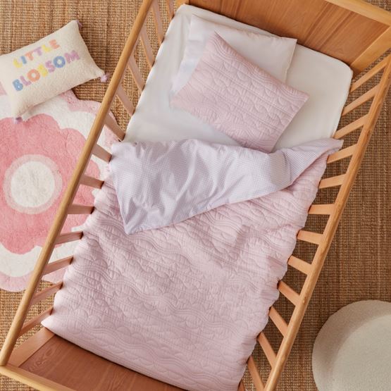 Haven Lilac Quilted Cot Quilt Cover Set