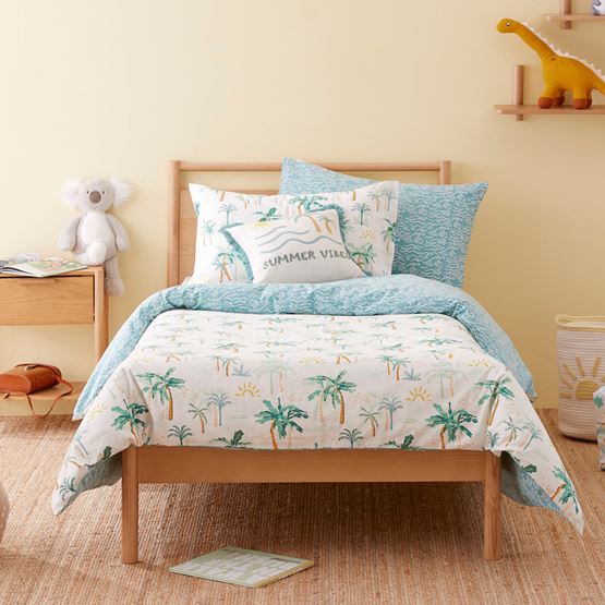 Aloha Summer Vibes Natural Quilt Cover Set