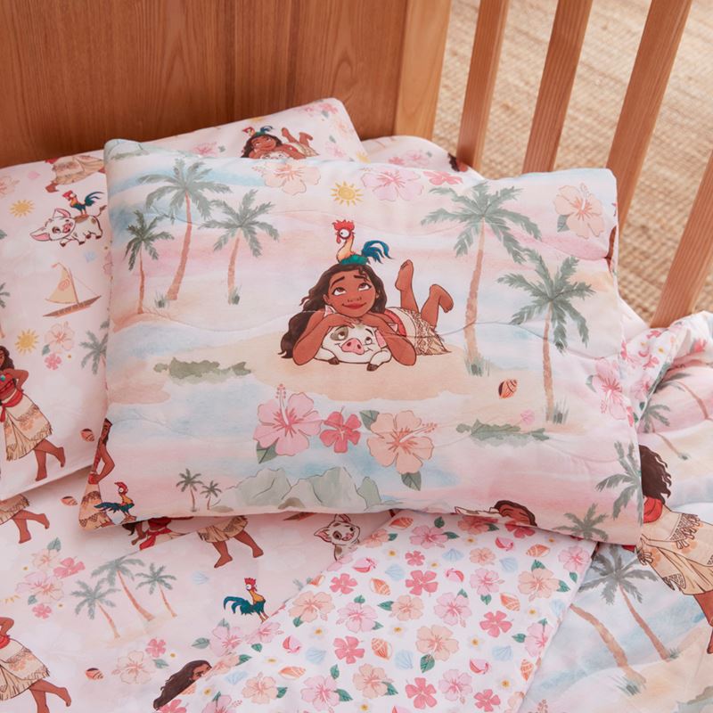 Disney Moana Loves The Sea Sunset Quilted Cot Quilt Cover Set