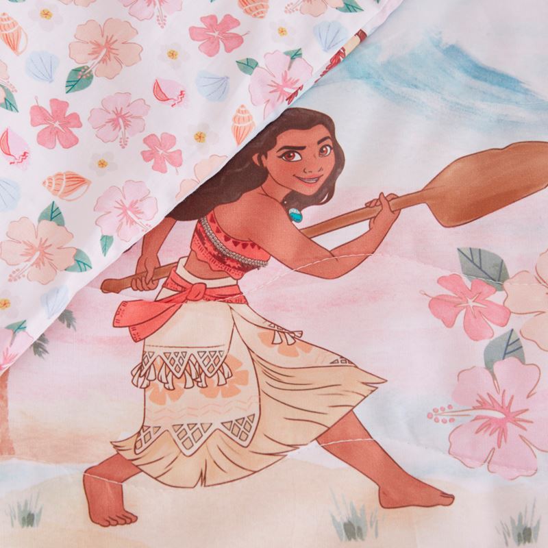 Disney Moana Loves The Sea Sunset Quilted Cot Quilt Cover Set