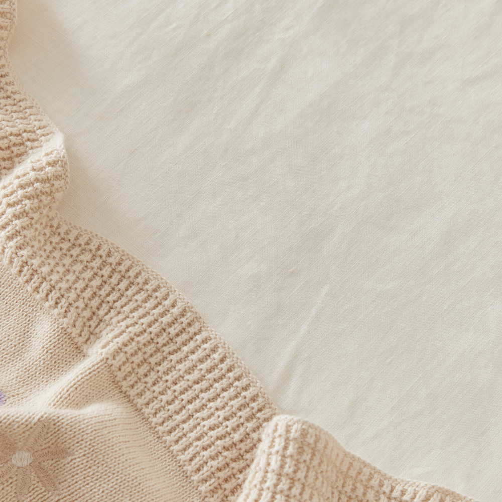 Adairs Baby Vintage Washed Linen Pearl Fitted Sheet Adairs