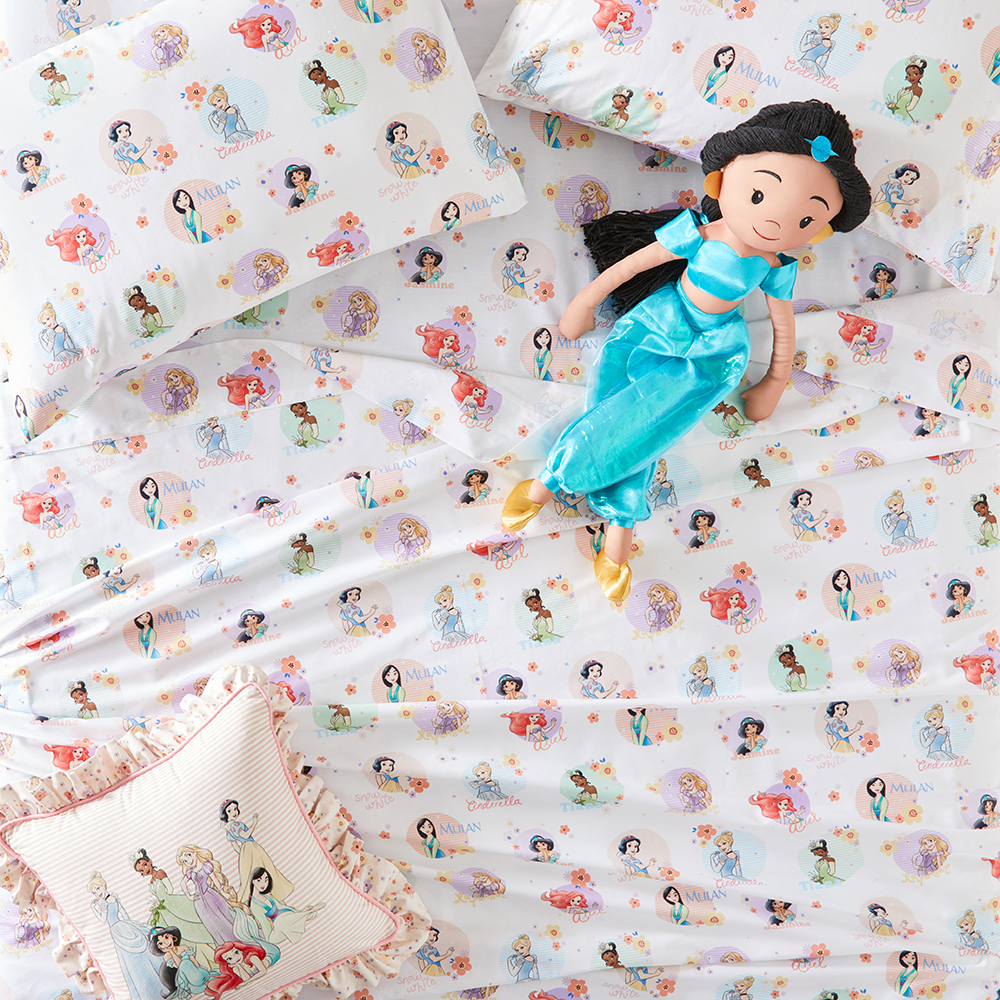 Disney Princess White Polka Dot Sheet Set | Kids Bedroom | Adairs Kids