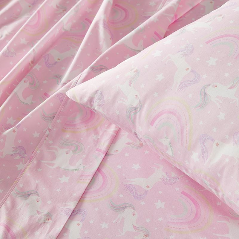 Unicorn Squad Pink Cot Sheet Set
