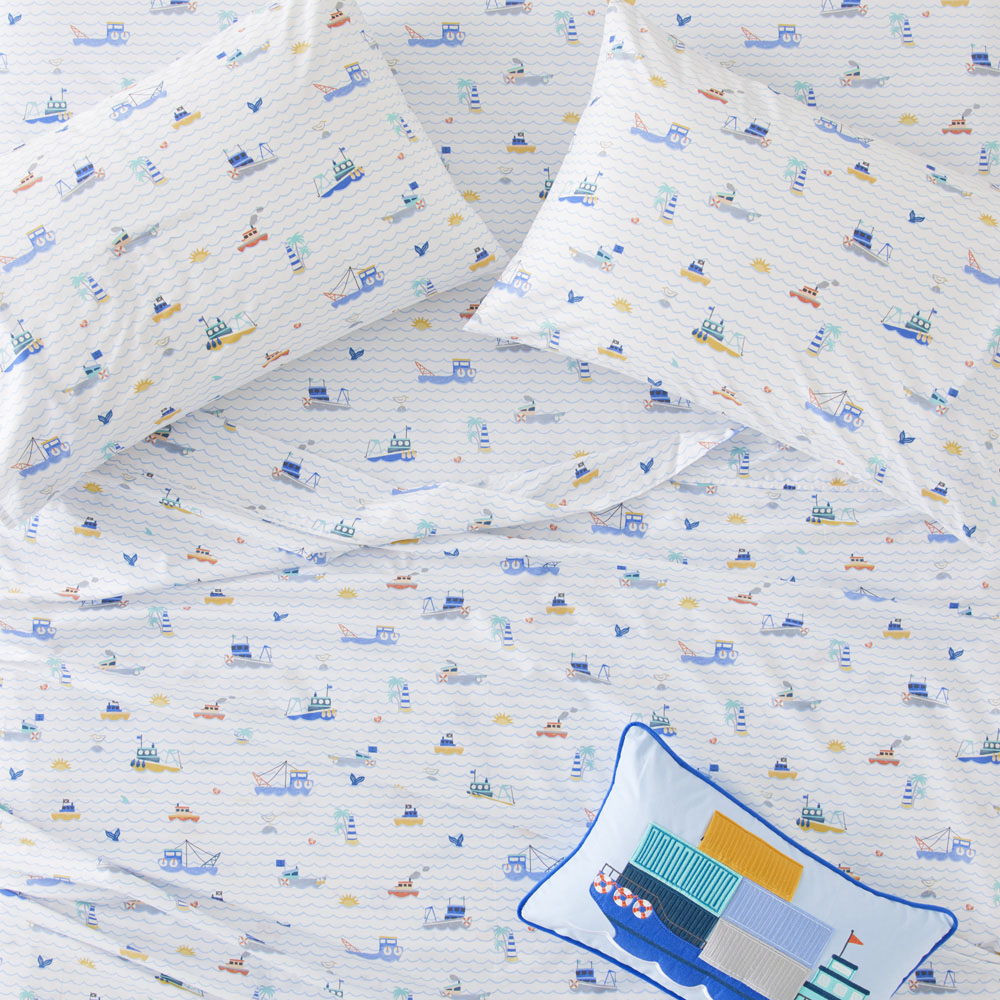 Adairs Kids - Set Sail White Sheet Set | Adairs