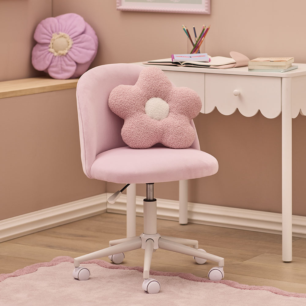 Adairs Kids Isabella Lilac Pink Velvet Kids Desk Chair Adairs