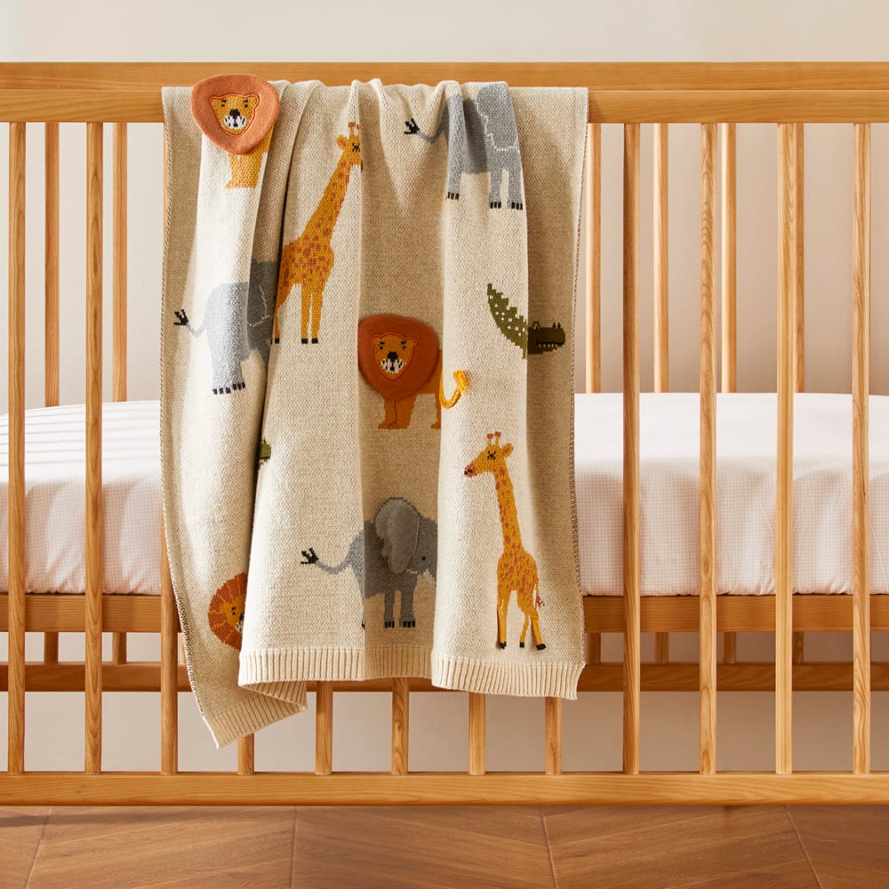 Adairs Baby Novelty Cotton Jungle Animals Baby Blanket Adairs