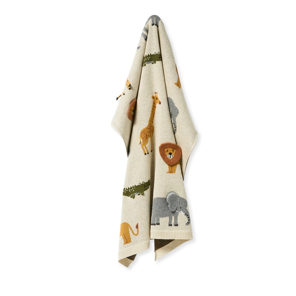 Adairs Baby Novelty Cotton Jungle Animals Baby Blanket Adairs