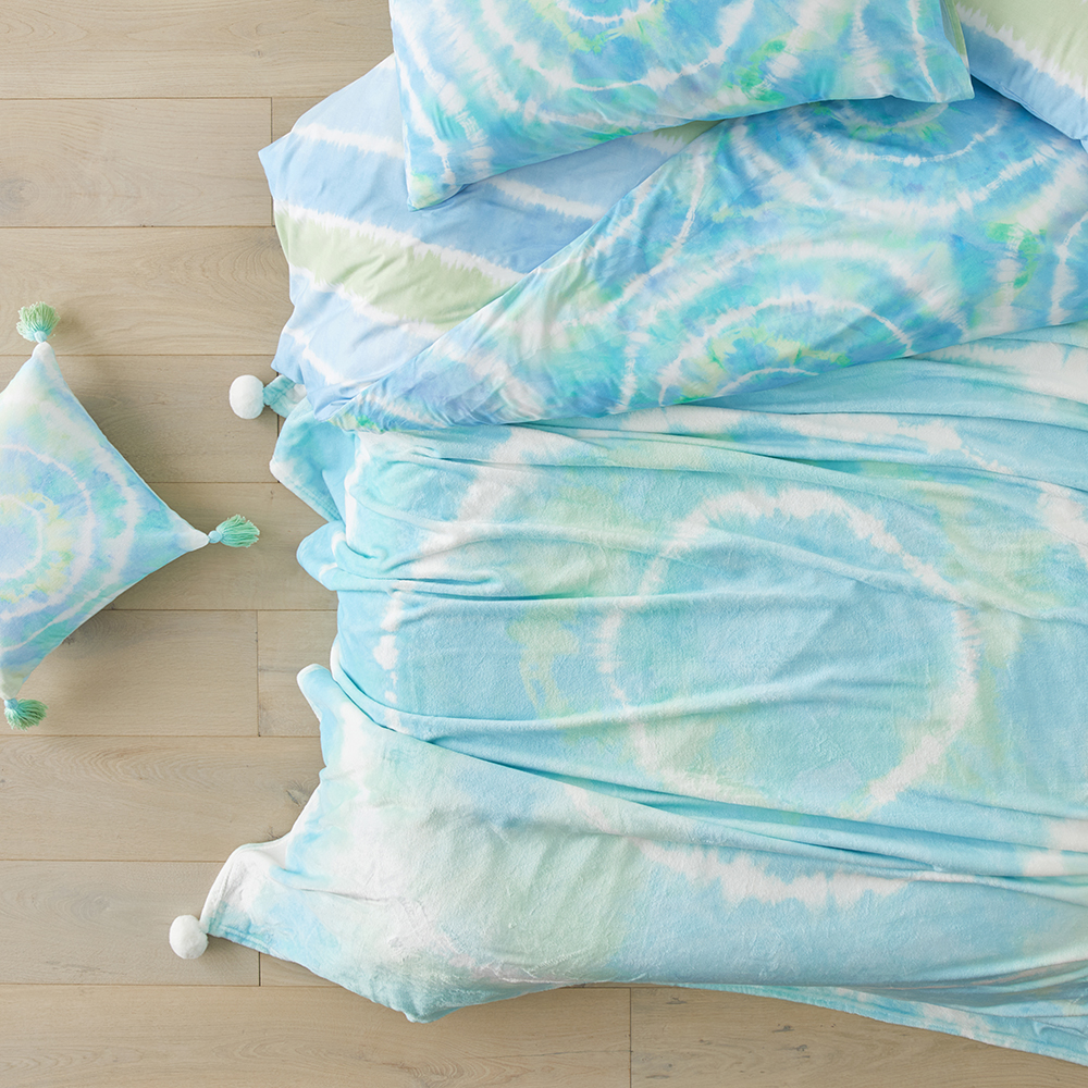 Novelty Blue Tie Dye Ultra Soft Blanket Kids homewares Adairs Kids