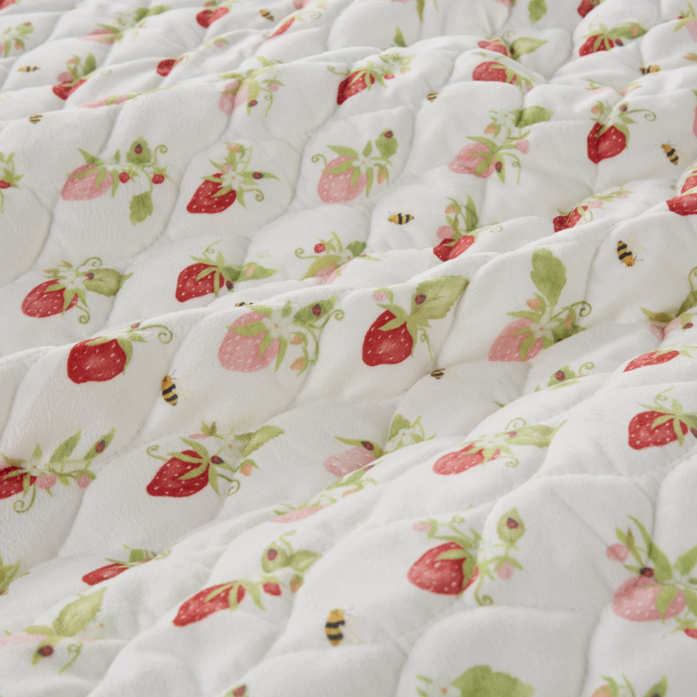Adairs Kids Heirloom Pink Sweet Strawberry Quilted Blanket Adairs