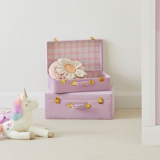 Keepsake Pink Floral Suitcases Set of 2