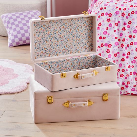 Keepsake Pink Lottie Floral Suitcases Set of 2