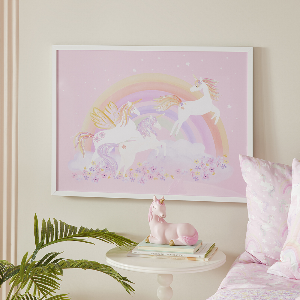 Adairs Kids Unicorns and Rainbows Wall Art Adairs