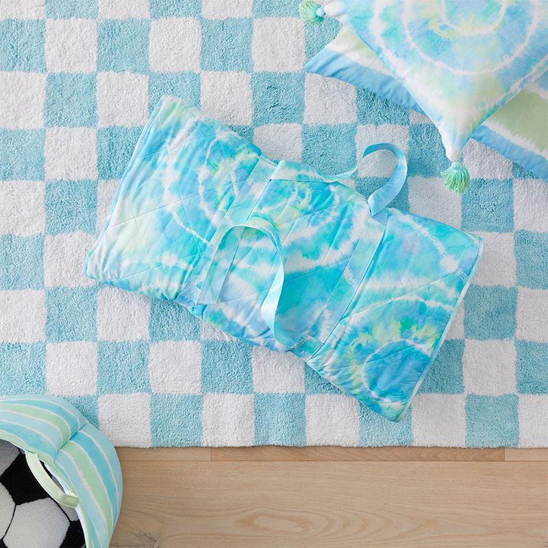 Adairs Kids - Sleepover Aqua Tie Dye Sleeping Bag | Adairs
