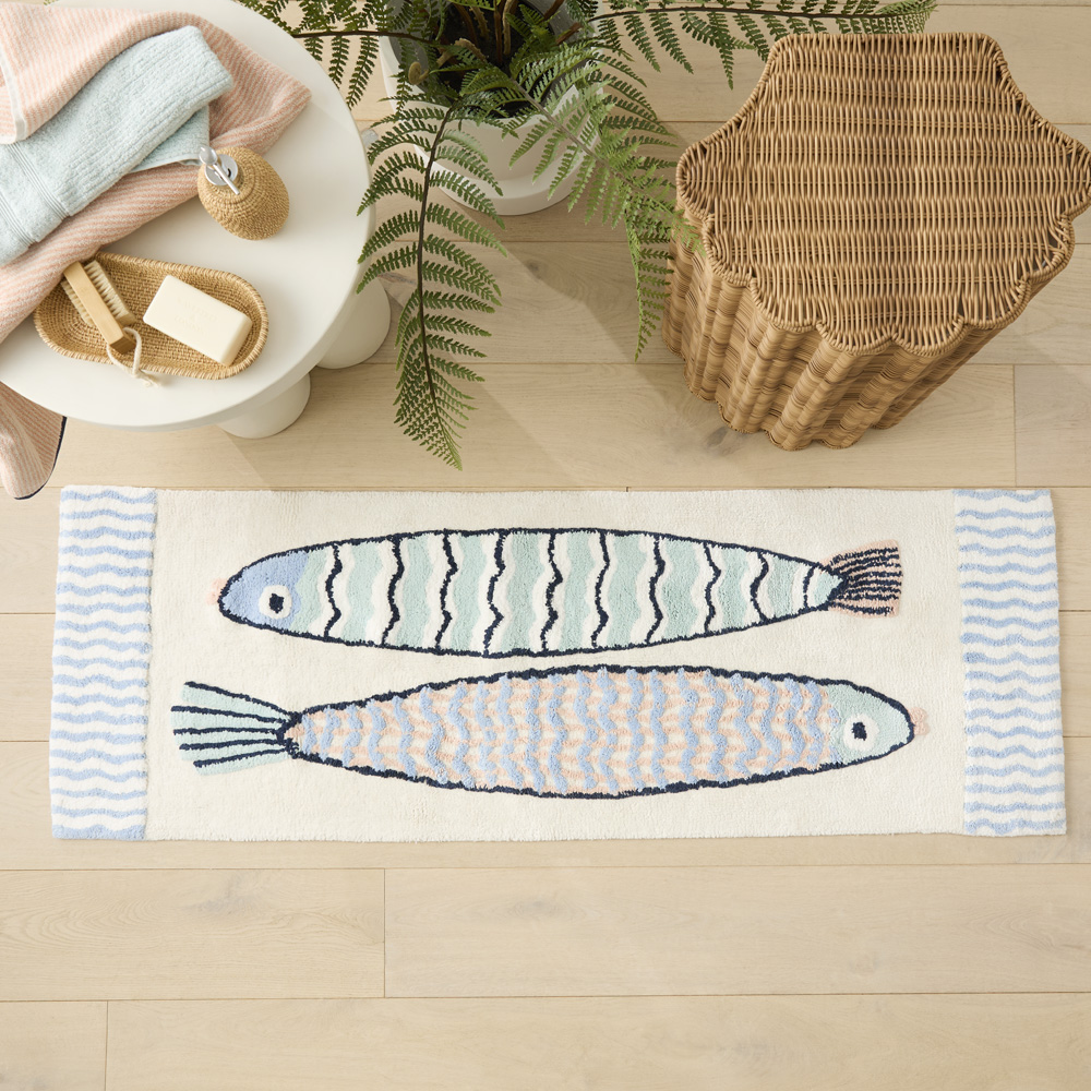 Marine Blue Multi Bath Runner Adairs
