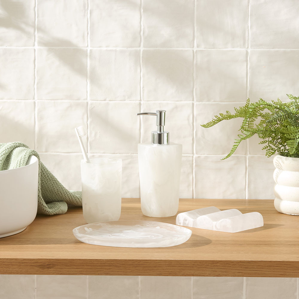 Dahlia White Bathroom Accessories Adairs