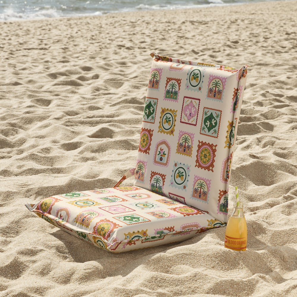 Holiday Stamp Multi Padded Canvas Beach Chair Adairs