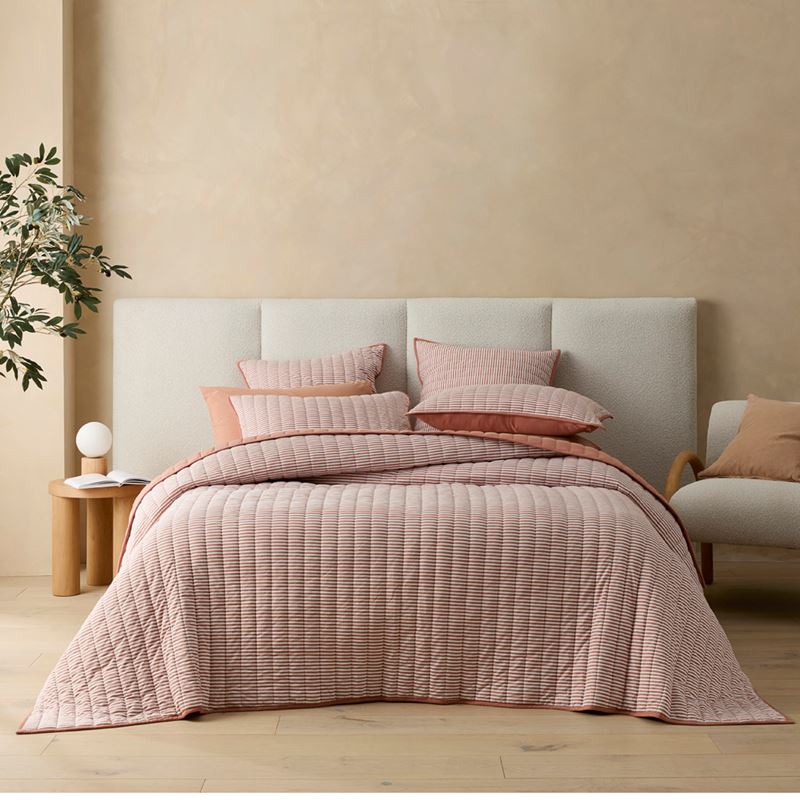 Ultra Soft Jersey Clay & Clay Stripe Quilted Pillowcases