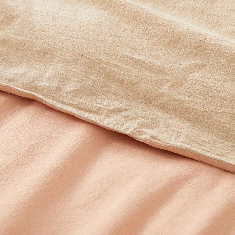 Olsen Linen Cotton Natural & Terracotta Quilt Cover Set