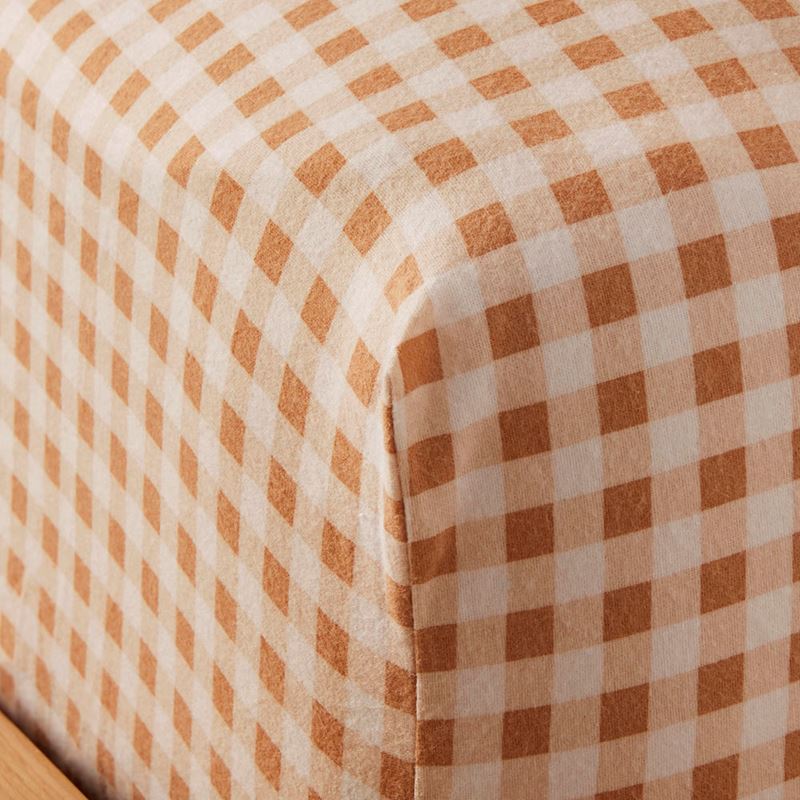 Flannelette Clay Gingham Printed Sheet Set