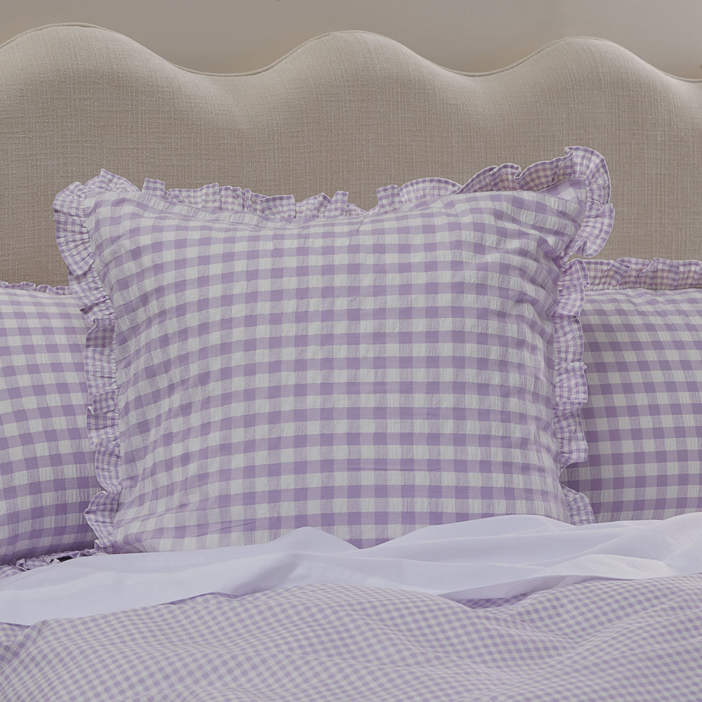 Ruffle Lilac Gingham Quilt Cover Set + Separates Adairs