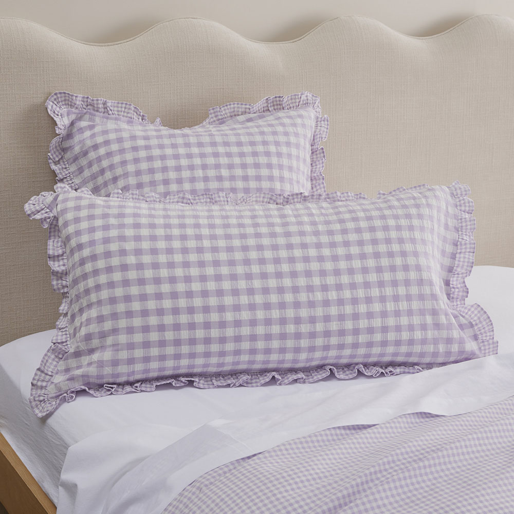 Ruffle Lilac Gingham Quilt Cover Set + Separates Adairs