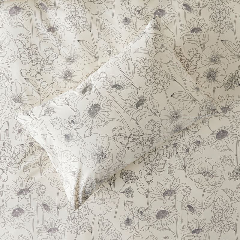 Saige Natural Floral Quilt Cover Set