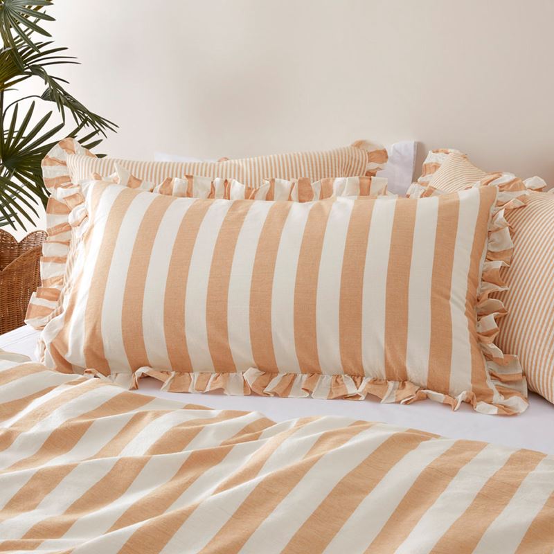 Biscuit Stripe Ruffle Pillowcases
