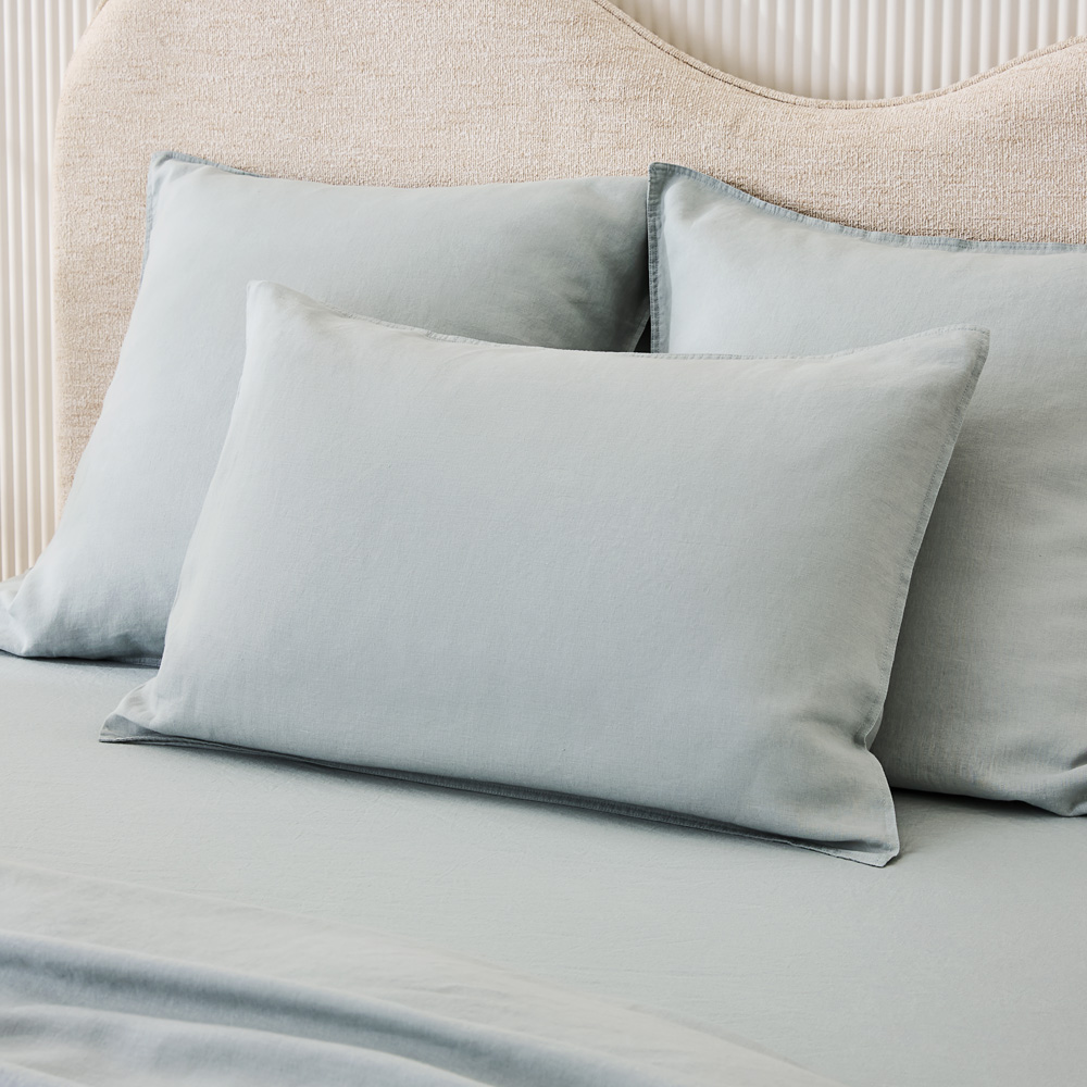 Vintage Washed Linen Duck Egg Pillowcases Adairs
