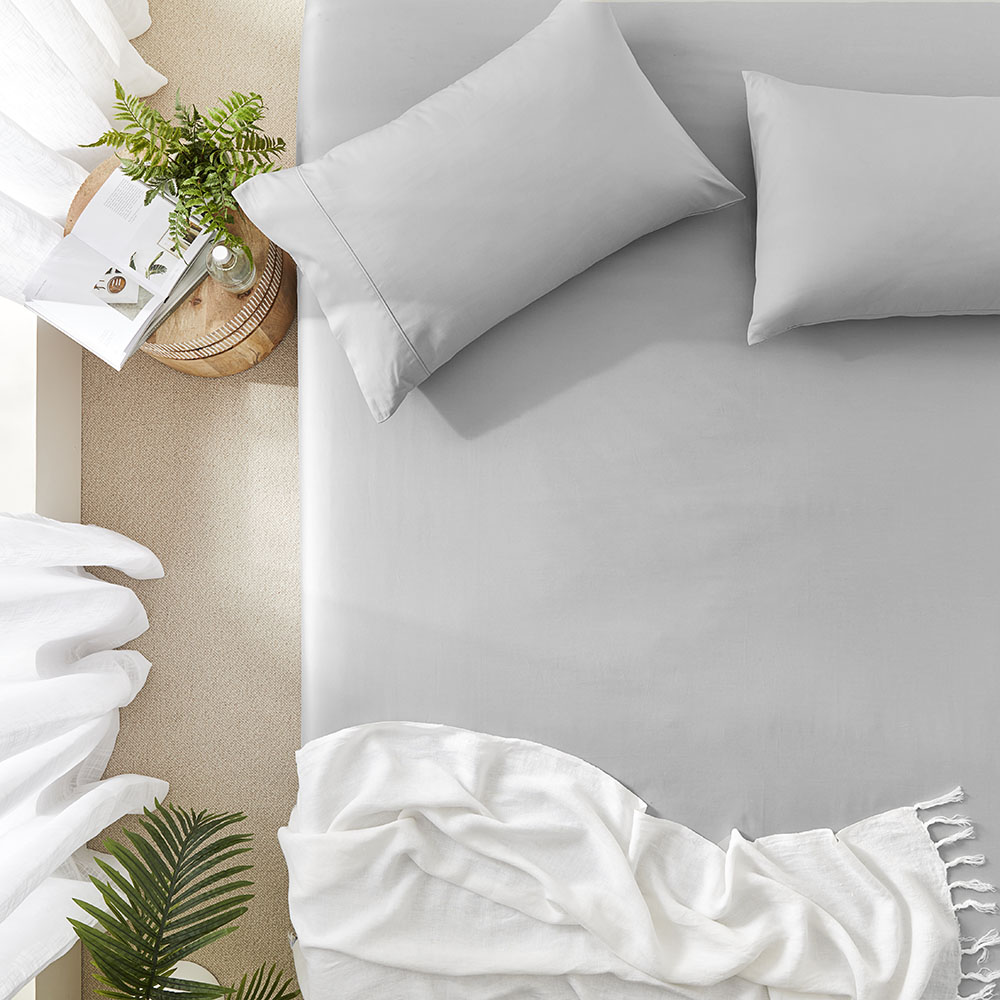 Worlds Softest Cotton Silver Fitted Sheet Separates Adairs