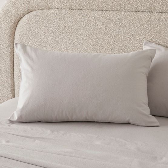 Flannelette Silver Plain Dye Pillowcases