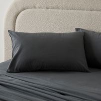 Flannelette Charcoal Plain Dye Pillowcases