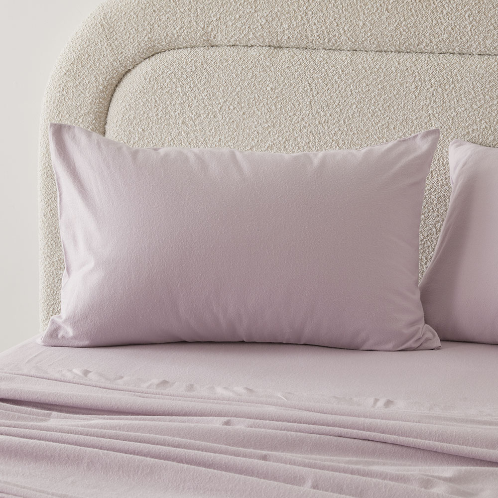 Flannelette Lilac Plain Dye Pillowcases Adairs