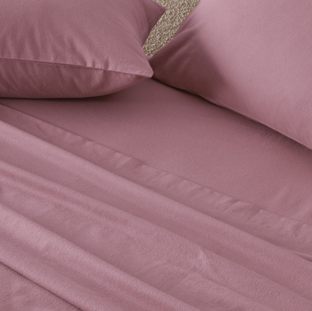 Flannelette Mauve Plain Dye Sheet Set Adairs