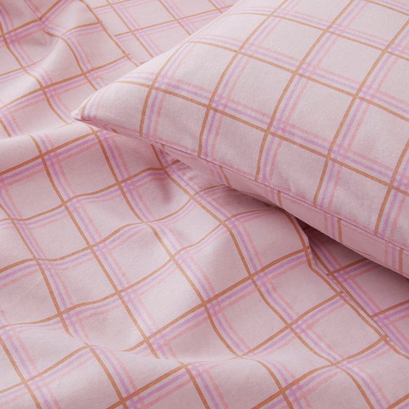 Flannelette Printed Melrose Check Spice Fitted Sheet Separates