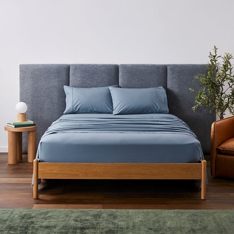 Fresh Cotton Percale Denim Sheet Set