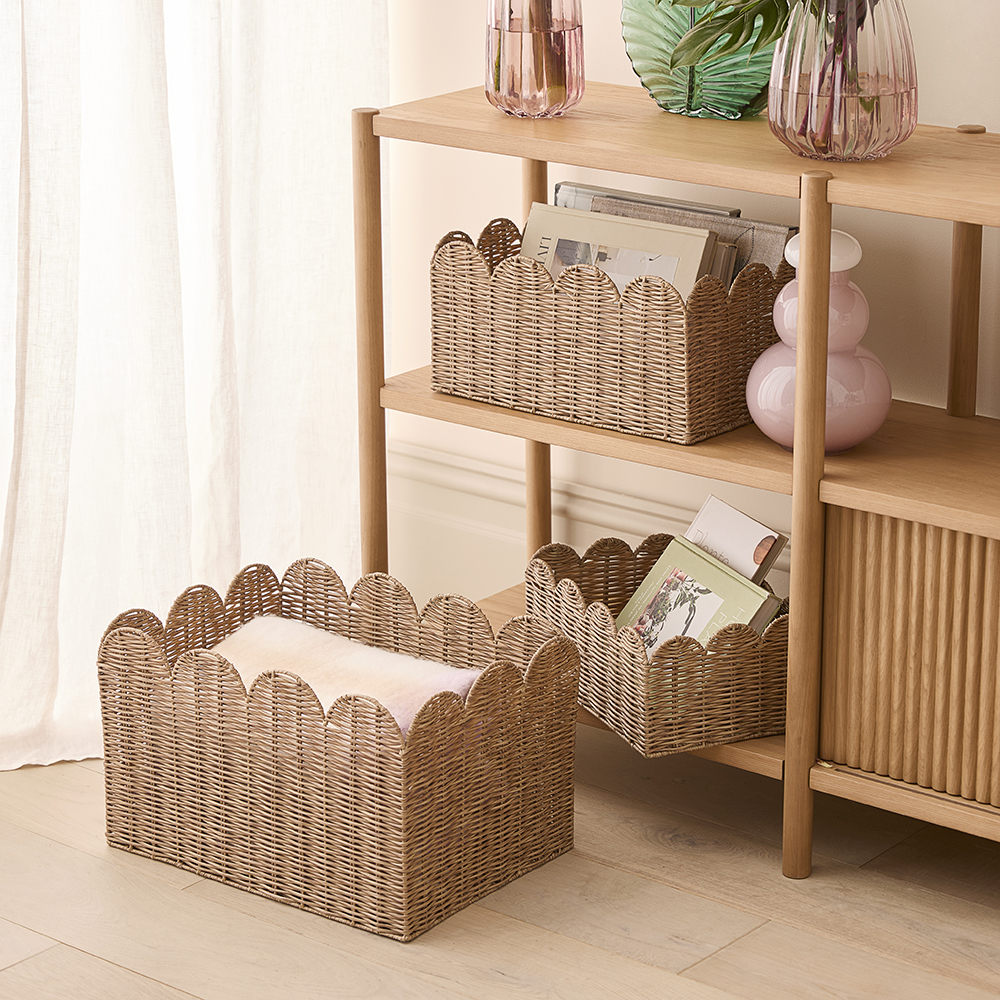 Scalloped Natural Storage Baskets Adairs
